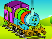 Гра Розмальовка для дітей Поїзда з вагонами