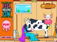 Гра Для дівчаток Ельза доїть корову