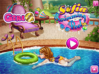 Гра Софія плаває в басейні